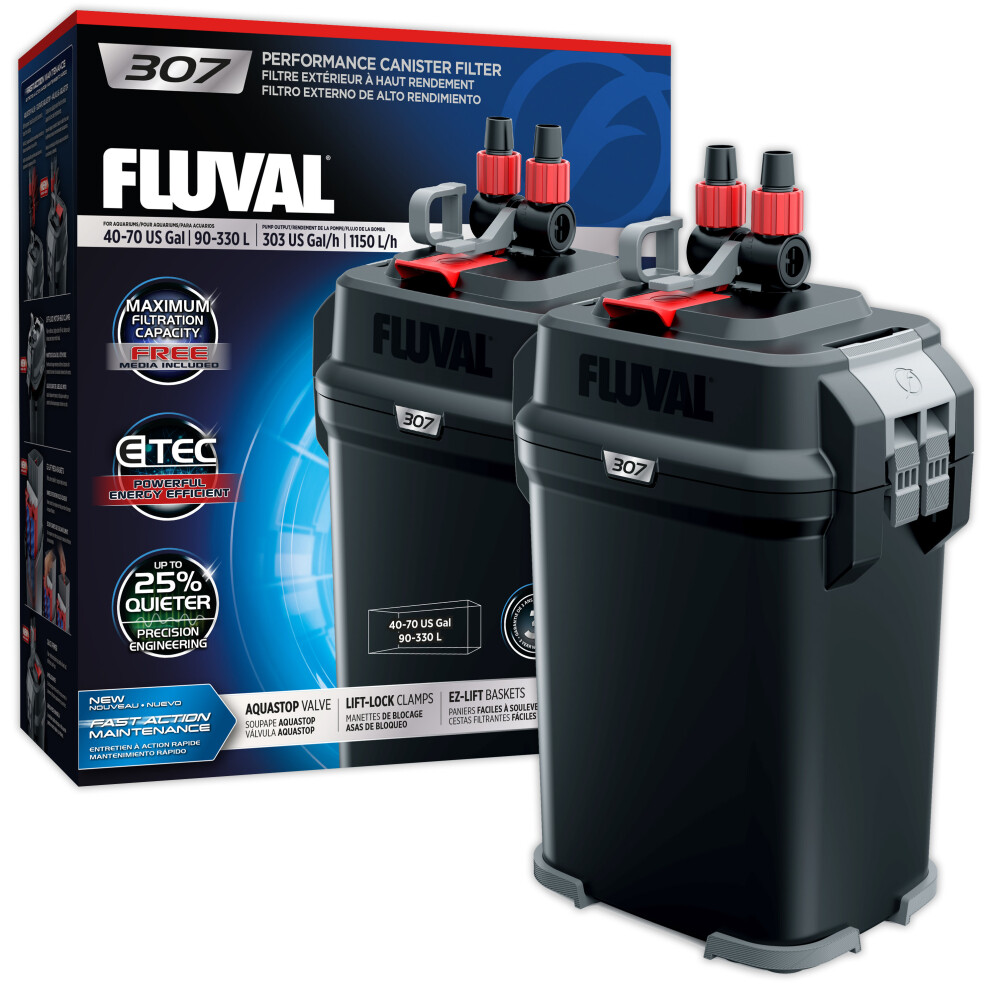 Fluval 307 Aquarium External Filter 1150L/h For Tanks Up To 330L