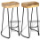 VidaXL vidaXL 2x Solid Mango Wood Gavin Bar Stools Home Kitchen Dining Room Chair 5