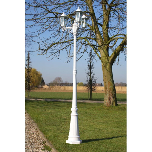 VidaXL vidaXL Garden Light Post 3-arms 215cm White Outdoor Standing Lantern Lamp 1