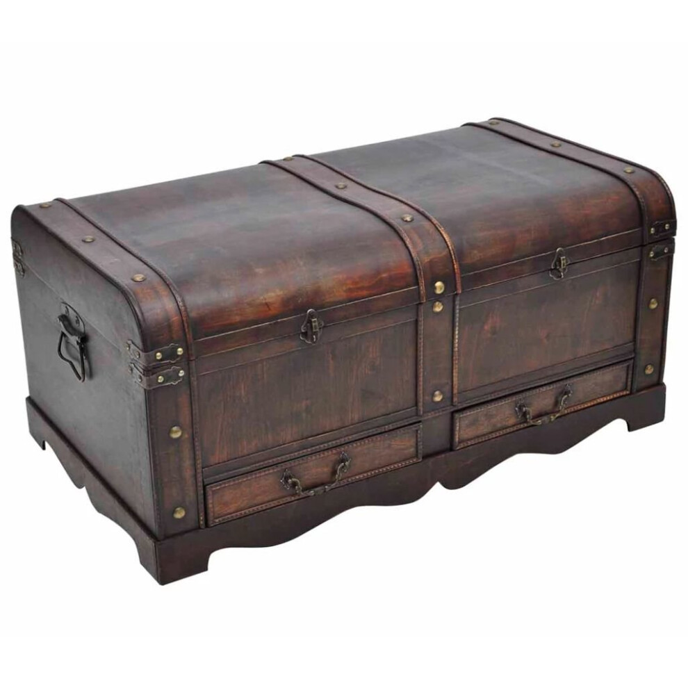 vidaXL Large Vintage Storage Trunk | Large Wooden Chest Storage Chest