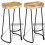 VidaXL vidaXL 2x Solid Mango Wood Gavin Bar Stools Home Kitchen Dining Room Chair 3