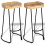 VidaXL vidaXL 2x Solid Mango Wood Gavin Bar Stools Home Kitchen Dining Room Chair 4