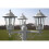 VidaXL vidaXL Garden Light Post 3-arms 215cm White Outdoor Standing Lantern Lamp 6