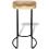VidaXL vidaXL 2x Solid Mango Wood Gavin Bar Stools Home Kitchen Dining Room Chair 6
