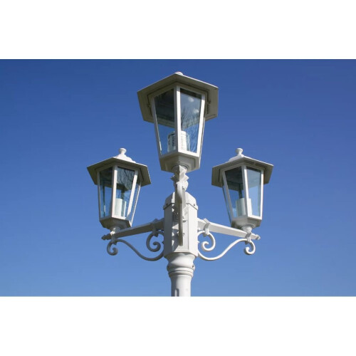 VidaXL vidaXL Garden Light Post 3-arms 215cm White Outdoor Standing Lantern Lamp 2