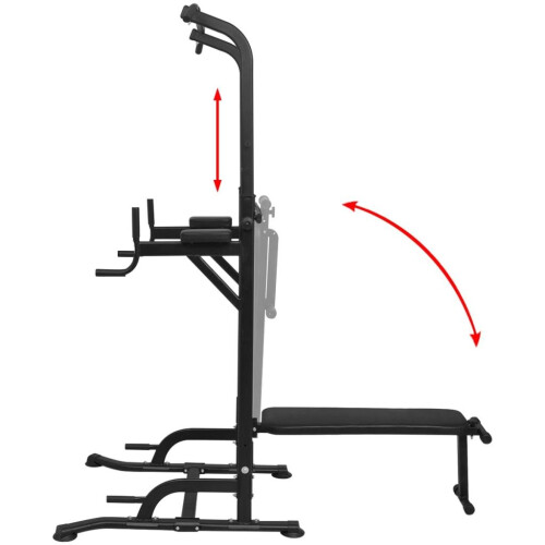 VidaXL vidaXL Power Tower with Sit-up Bench Station Exercise Weight Lifting Machine 2