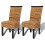 VidaXL vidaXL 2x Dining Chairs Abaca Brown Handmade Woven Kitchen Furniture Seat 2
