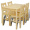 VidaXL vidaXL Dining Set 5 Piece Pine Wood Natural Kitchen Furniture Table Chair 2