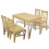 VidaXL vidaXL Dining Set 5 Piece Pine Wood Natural Kitchen Furniture Table Chair 6