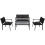 VidaXL vidaXL 4-tlg. Garten-Lounge-Set Textilene Schwarz 2