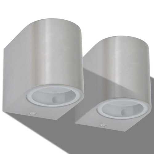 VidaXL vidaXL 2x Outdoor LED Wall Lights Round Downwards Garden Lamp Lighting Fixture 2