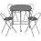 VidaXL vidaXL Folding Dining Set 5 Pieces MDF Black Table and Chair Kitchen Furniture 3