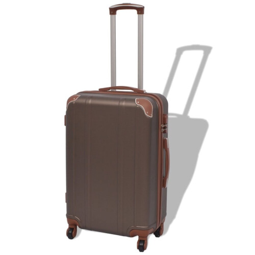 VidaXL vidaXL 4 Piece Hardcase Trolley Set Coffee Travel Suitcase Luggage Bag Cabin 1