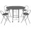 VidaXL vidaXL Folding Dining Set 5 Pieces MDF Black Table and Chair Kitchen Furniture 2