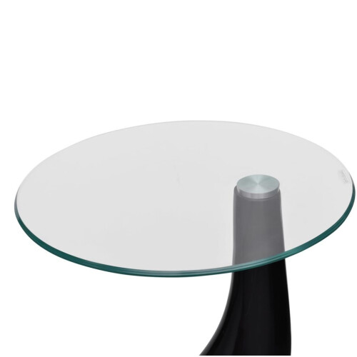 VidaXL New Modern High Gloss Glass Top Drop Coffee Table Black Side Dinner Office Home 1