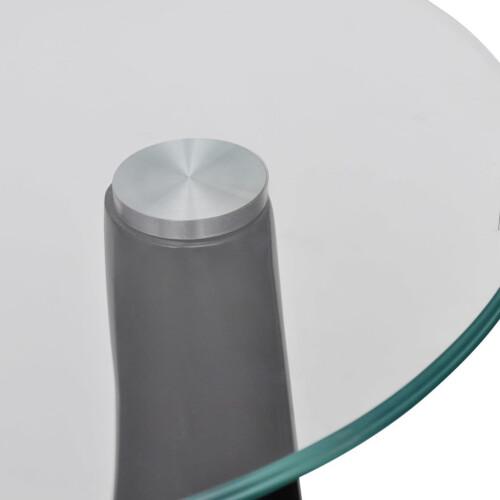 VidaXL New Modern High Gloss Glass Top Drop Coffee Table Black Side Dinner Office Home 2