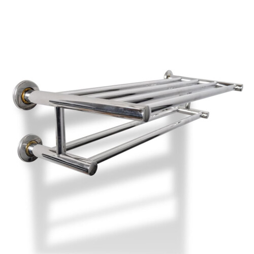 VidaXL vidaXL Towel Rack 6 Tubes Stainless Steel Bathroom Robe Hanger Tail Holder 1