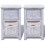 VidaXL vidaXL 2x Bedside Cabinets Wood White Bedroom Nightstand Side Table Furniture 3