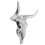 VidaXL vidaXL Skull Head Home Decoration Art Hanging Wall-Mounted Aluminium Silver 4