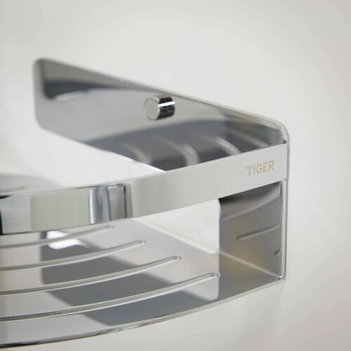 VidaXL Tiger Bathroom Corner Shower Basket Organiser Caddy Chrome Large 1400630346 2