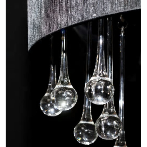 VidaXL vidaXL Chandelier with 85 Crystals Black Chandelier Lamp Pendant Lighting 1