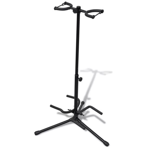 VidaXL vidaXL Adjustable Double Guitar Stand Foldable Musical Instrument Accessory 1