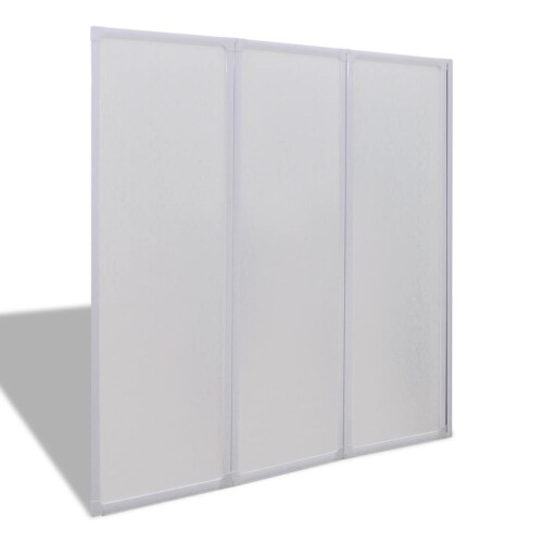 VidaXL Shower Bath Screen Wall Folding Shower Door 3 Panels Foldable 117 x 120 cm 1