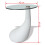VidaXL vidaXL Coffee Table with Round Glass Top High Gloss White Telephone Stand 6
