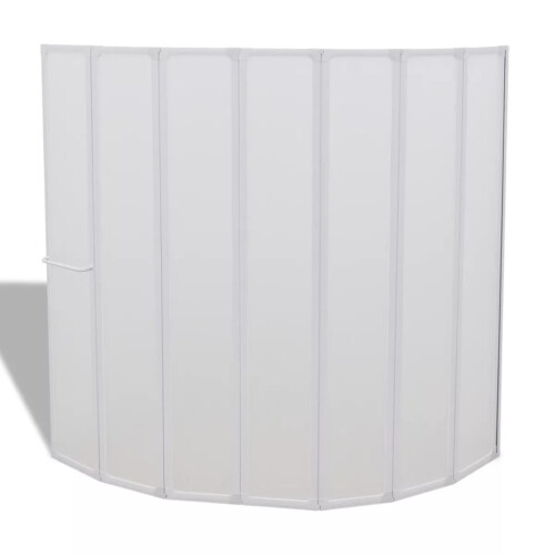 VidaXL Shower Bath Screen Wall Door 7 Panels Foldable with Towel Rack 140 x 168 cm 1