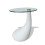 VidaXL vidaXL Coffee Table with Round Glass Top High Gloss White Telephone Stand 2