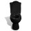 VidaXL vidaXL Toilet With Cistern Black Bathroom Seat Wall Faced Soft Close Flush 2