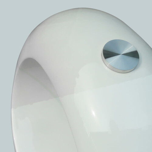 VidaXL vidaXL Coffee Table Round White High Gloss Glass Top Couch Side Tea Stand 2