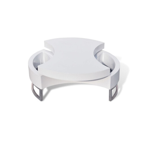 VidaXL vidaXL Coffee Table Shape-adjustable High Gloss White Living Room Furniture 1