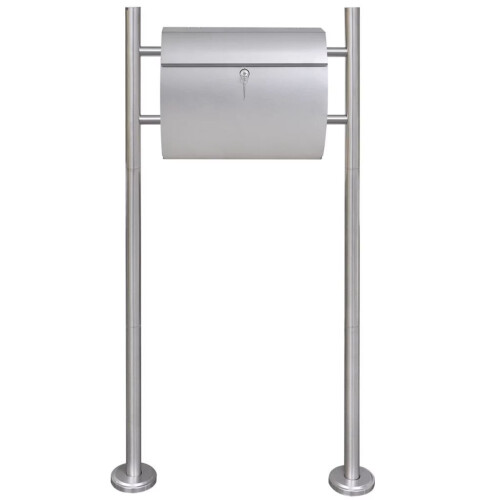 VidaXL Mailbox on Stand Stainless Steel 1
