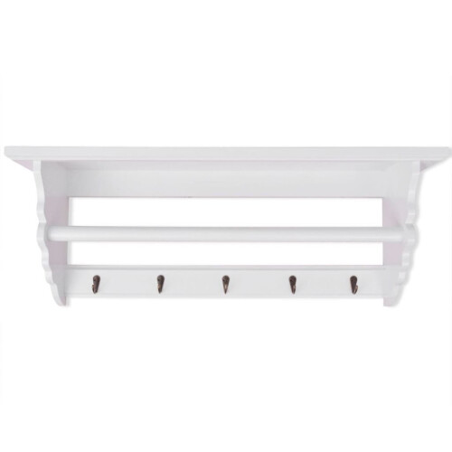VidaXL vidaXL Coat Rack MDF White Baroque Style Clothes Storage Hanger Holder Hook 1