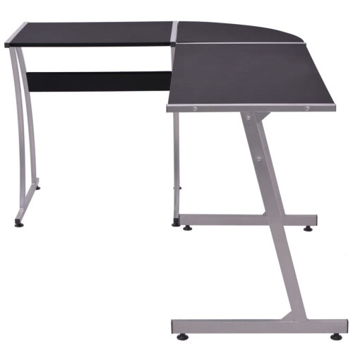 VidaXL vidaXL Black L-Shaped Corner Desk | Home Workstation 1