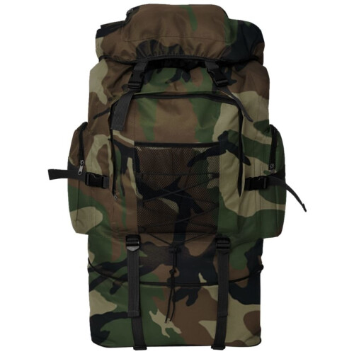VidaXL Army-Style Backpack Rucksack Travel Hiking Camping Bag XXL 100 L Camouflage 2