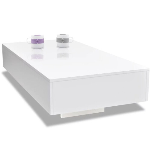 VidaXL vidaXL White High Gloss Modern Coffee Table 2