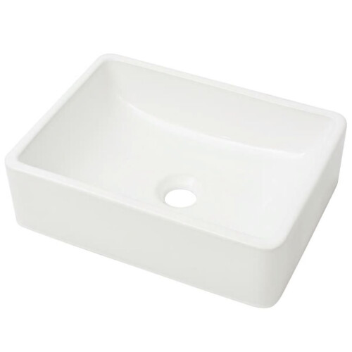 VidaXL vidaXL Basin Ceramic White Rectangular Cloakroom Bathroom Above Counter Sink 1
