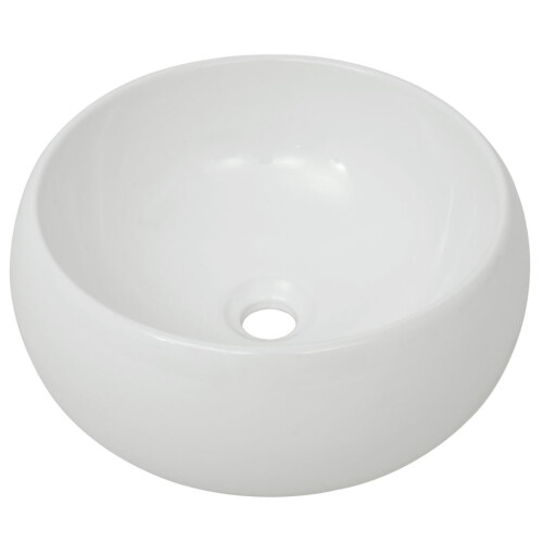 VidaXL vidaXL Basin Ceramic White Round Cloakroom Bathroom Above Counter Wash Sink 1