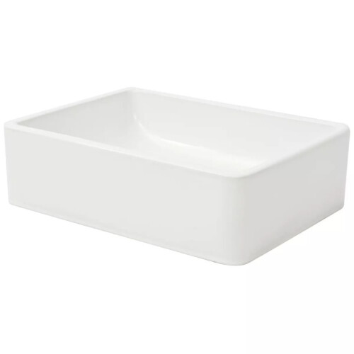 VidaXL vidaXL Basin Ceramic White Rectangular Cloakroom Bathroom Above Counter Sink 2
