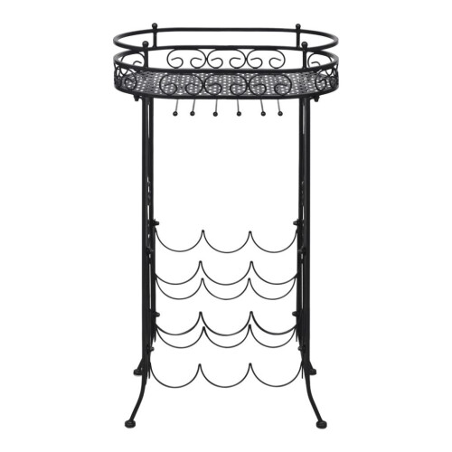VidaXL vidaXL Metal Wine Rack With 9 Bottle Hooks | Wine Storage Unit 2