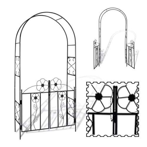 VidaXL vidaXL Garden Arch Door Climbing Plants Outdoor Patio Arbour Pergola Archway 1