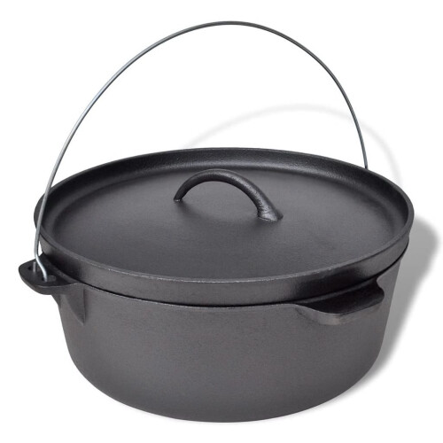 VidaXL vidaXL Dutch Oven 11.3L with Lid Lifter Stand Bag Outdoor Camping Cooking Tool 1