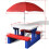 VidaXL vidaXL Kids' Picnic Table with Benches and Parasol Sand Table Multicolour 5