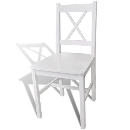 VidaXL vidaXL 2x Dining Chairs Wood White Home Kitchen Living Room Furniture Seat 2