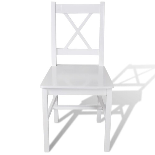 VidaXL vidaXL 2x Dining Chairs Wood White Home Kitchen Living Room Furniture Seat 1