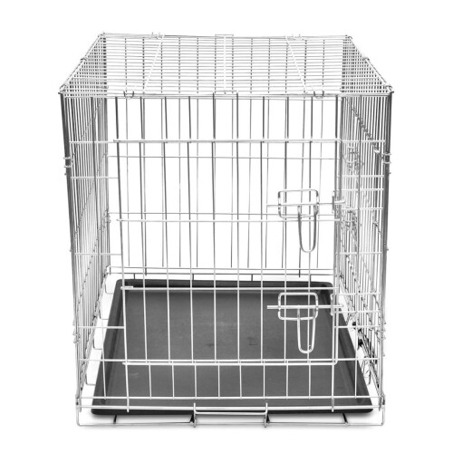 VidaXL vidaXL Foldable Dog Kennel M Metal Puppy House Carrier Crate Enclosure Playpen 1