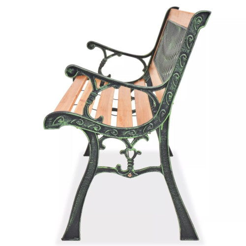 VidaXL vidaXL Garden Bench 122cm Wood Diamond-Patterned Backrest Outdoor Park Seat 2