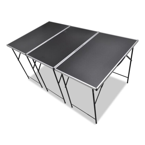 VidaXL Foldable Pasting Table 3pcs Black Aluminium Wallpaper Pasting Craft Project 2